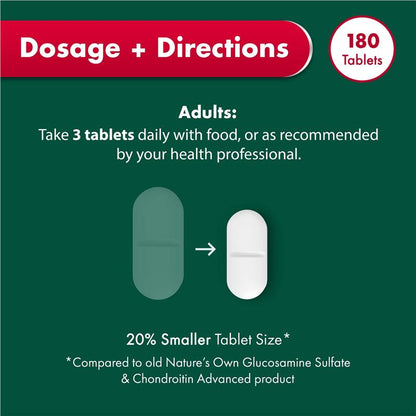 Nature's Own Glucosamine Sulfate & Chondroitin Advanced 180 Tablets