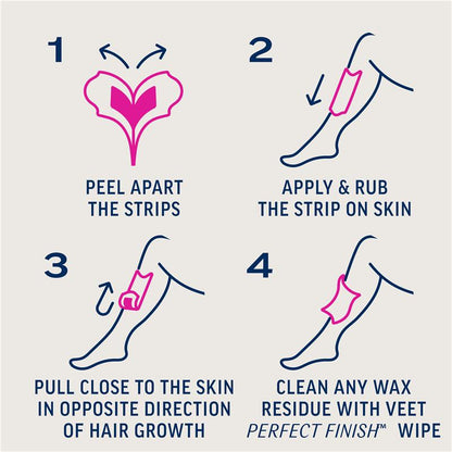 Veet Pure Cold Wax Strips Leg 20 Pack