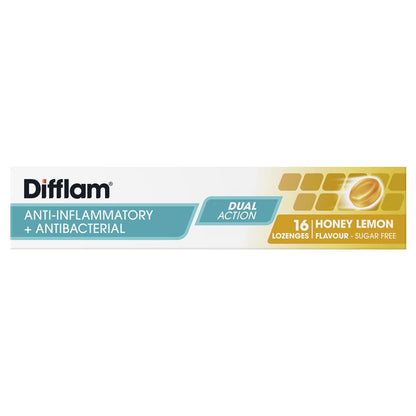 Difflam Sore Throat Lozenges - Sugar Free Honey and Lemon, 16 Count