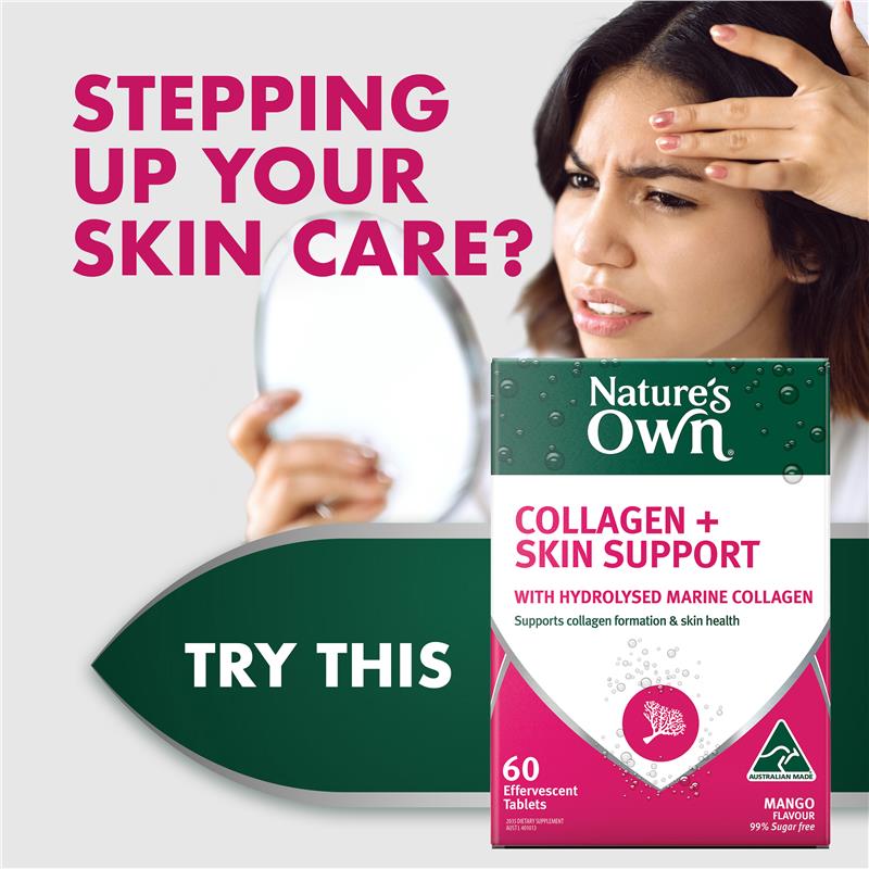 Nature's Own Collagen + Skin Support Effervescent 60 Tablets