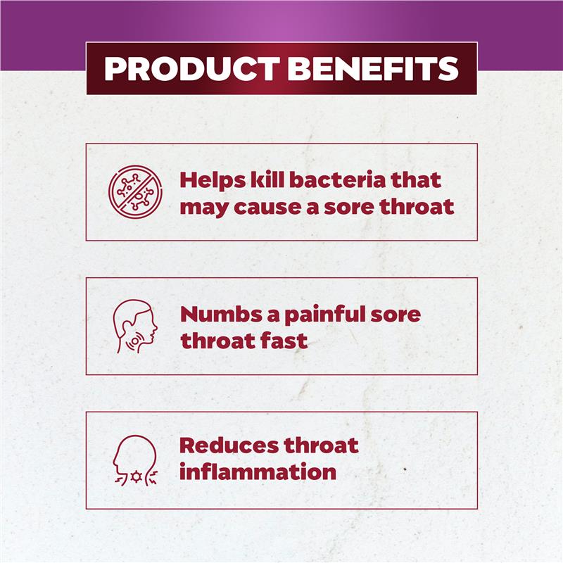 Betadine Sore Throat Anaesthetic Berry 16 Lozenges - Quick Relief