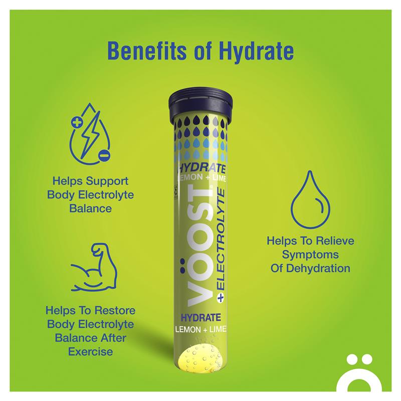 Voost Hydrate Lemon + Lime Effervescent Tablets - 60 Pack