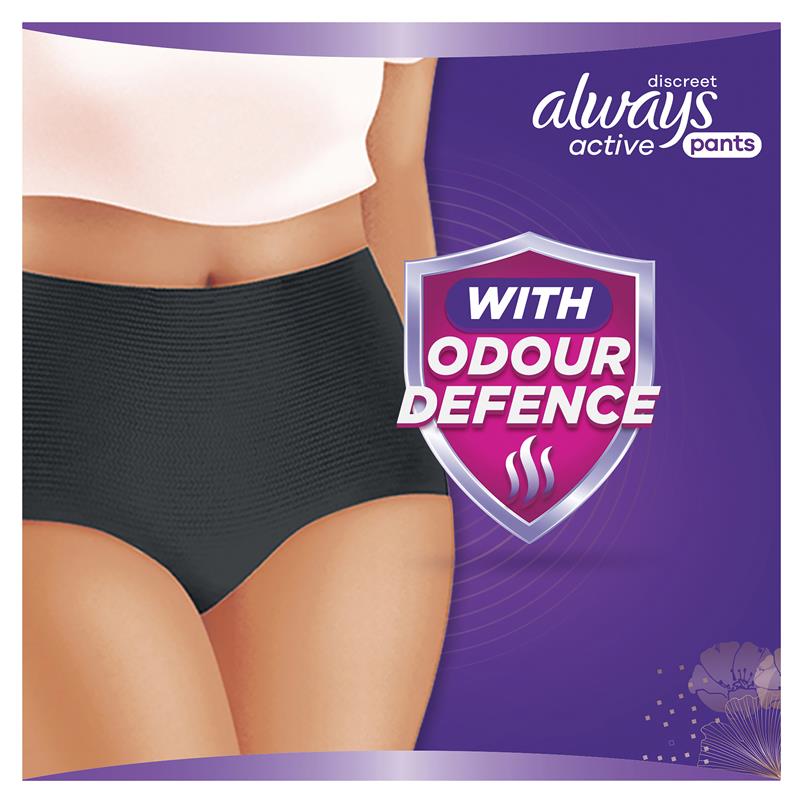 Always Discreet Active Adult Incontinence Pants Large - 8 Pants, 5-in-1 Protection