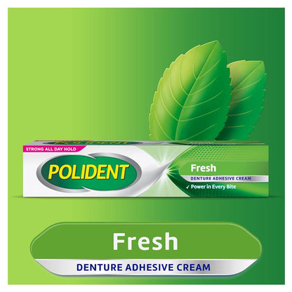 Polident Denture Adhesive Cream - Fresh Mint (2x60g Pack Exclusive Size)