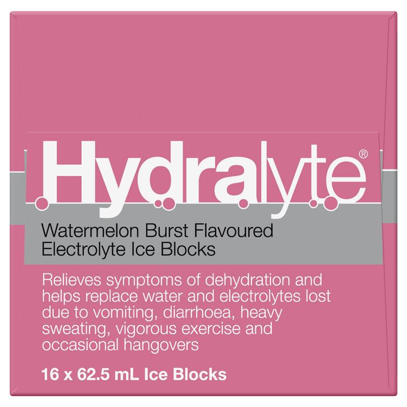 Hydralyte Electrolyte Ice Blocks - Watermelon (16 Pack)