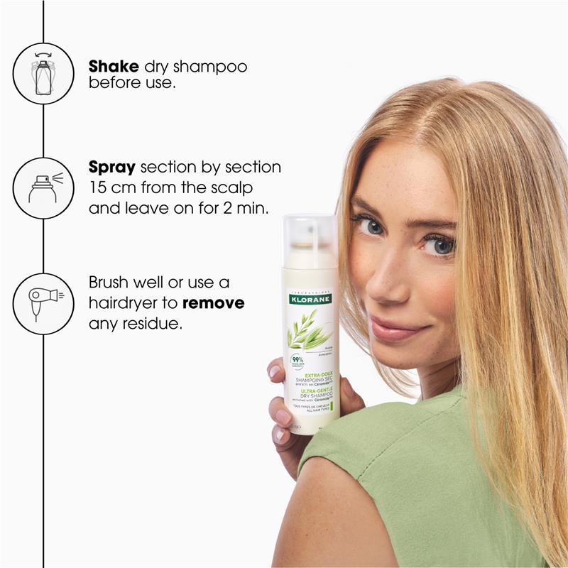 Klorane Dry Shampoo With Oat & Ceramide Dark Hair 250ml