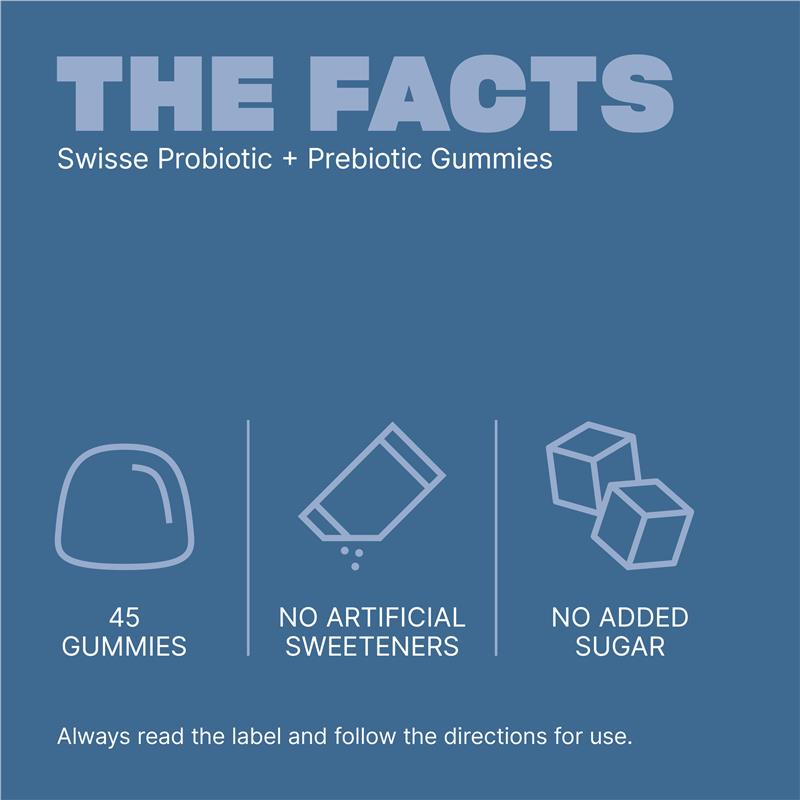 Swisse Adults Probiotic & Prebiotic Gummies 45 Pack