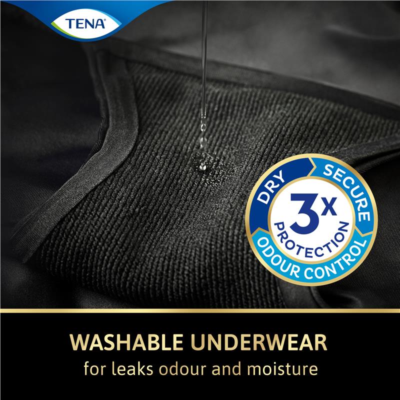 TENA Washable Absorbent Underwear Classic Noir - Size 14-16