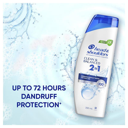 Head & Shoulders Clean & Balanced 2in1 Shampoo & Conditioner 350ml
