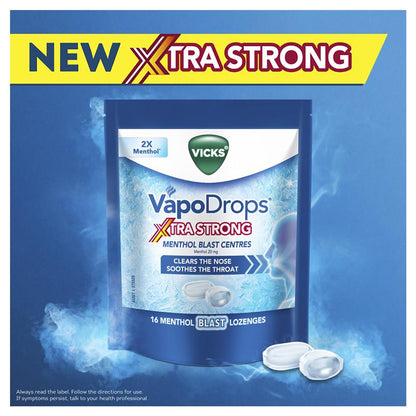Vicks VapoDrops Xtra Strong Menthol Blast 16 Lozenges
