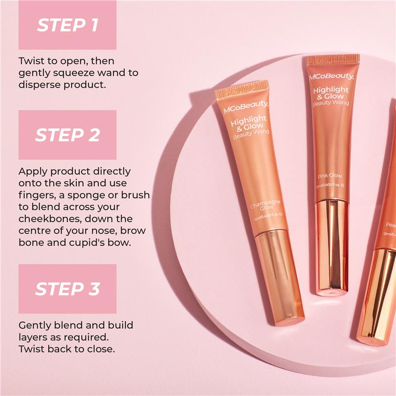 MCoBeauty Highlight & Glow Beauty Wand Blush Glow New