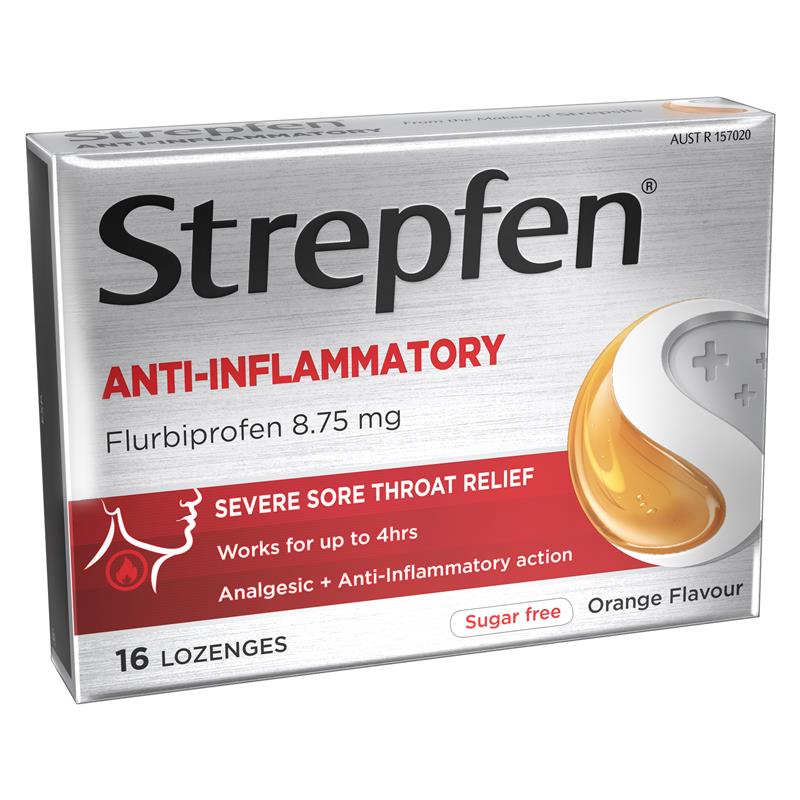 Strepfen Intensive Sugar Free Orange 16 Lozenges