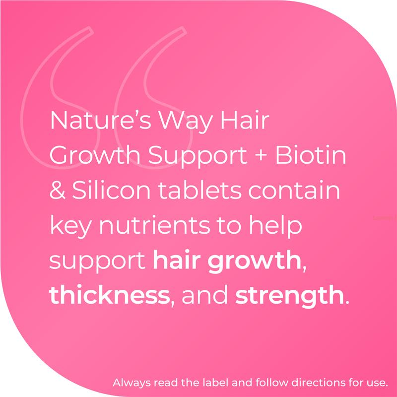 Nature's Way Hair Growth Support with Biotin & Silicon - 30 Tablets