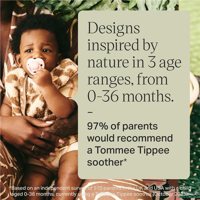 Tommee Tippee Natural Latex Ultimate Fit Soother 6-18 Months 2 Pack Assorted Colours