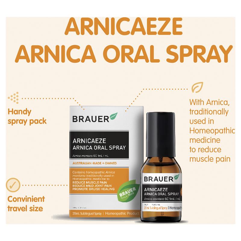 Brauer Arnicaeze Oral Spray 20ml - Fast Muscle Pain Relief