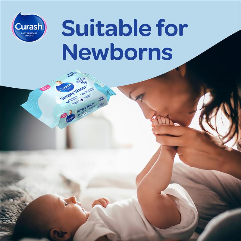 Curash Simply Water Wipes 20 Pack