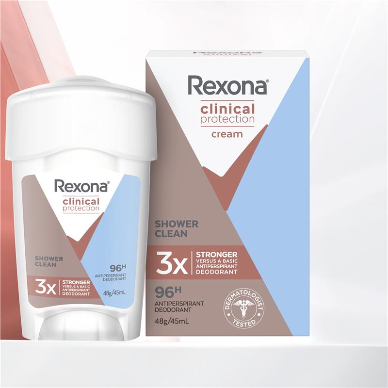 Rexona Women Clinical Shower Clean Antiperspirant Deodorant 45ml