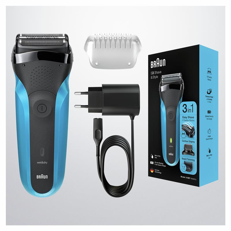 Braun Series 3 310BT Wet/Dry Electric Shaver & Beard Trimmer for Men