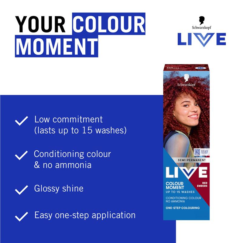 Schwarzkopf LIVE Colour Red Embers Semi Permanent 75ml