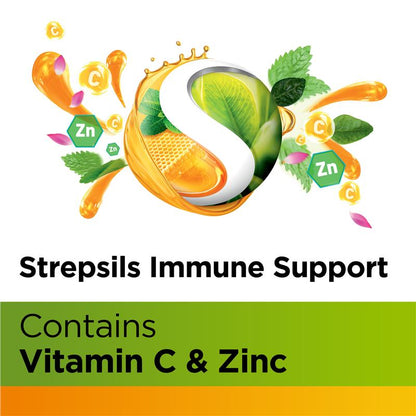 Strepsils Herbal Immune Support Lozenges Honey Lemon 16 Pack