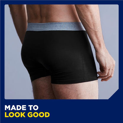 TENA Men’s Reusable Washable Boxer Underwear with Secure Absorption, Size M, 1 Boxer