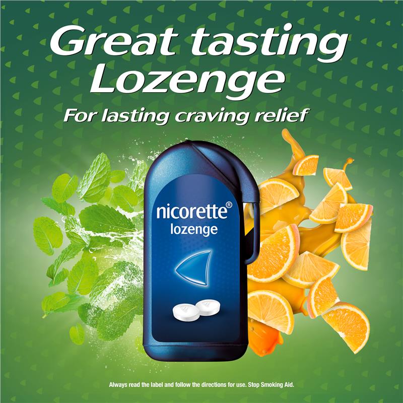 Nicorette Quit Smoking Regular Strength Cooldrops Nicotine Lozenge Icy Mint - 8 x 20 Pack