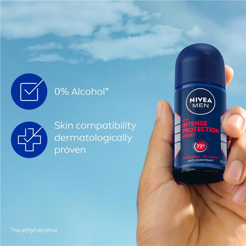 NIVEA MEN Intense Protection Sport Roll-On Deodorant 50ml - 72H Protection