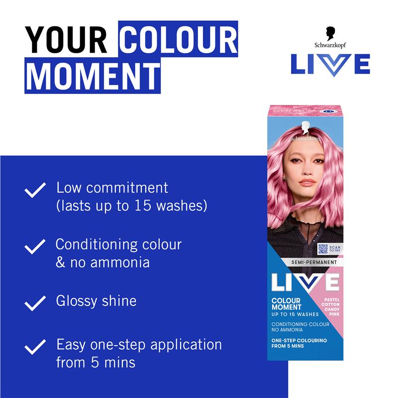 Schwarzkopf Live Colour Pastels Cotton Candy Pink 75ml