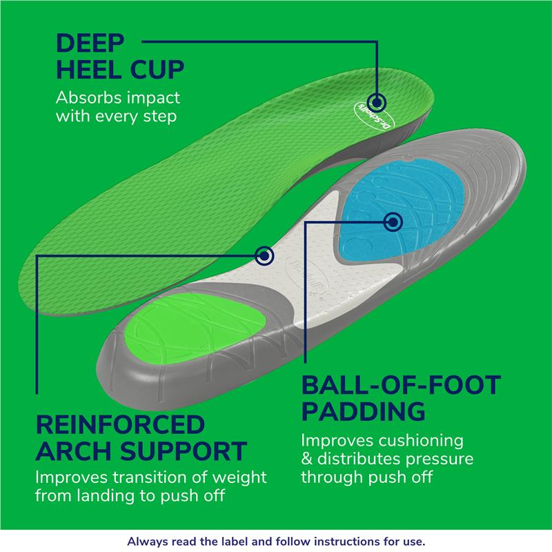 Dr. Scholl's Run Shock Absorbing Insoles - Small | Comfort for Every Step