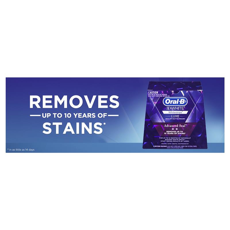 Oral-B 3D White Luxe Advanced Seal 14 Teeth Whitening Treatments - Enamel Safe