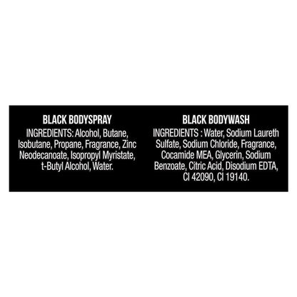 Lynx Black Duo Gift Set – 165ml Body Spray & 400ml Bodywash for Men