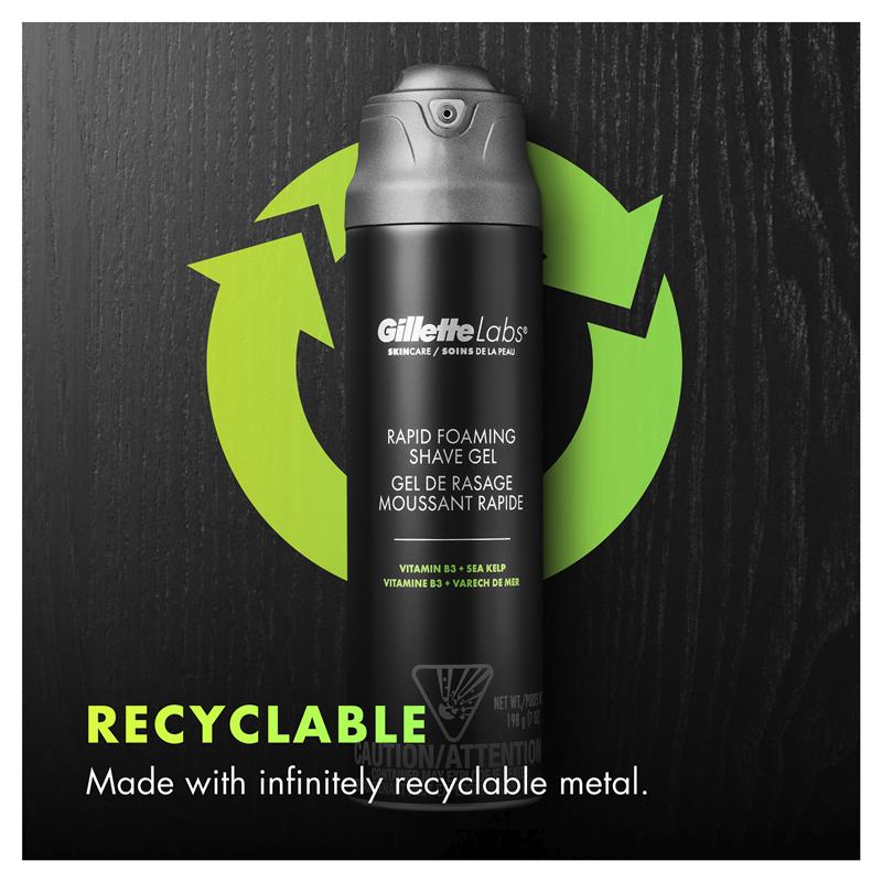 Gillette Labs Rapid Foaming Shave Gel 198ml – Soothes & Protects Skin