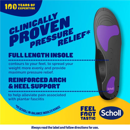 Scholl In Balance Pain Relief Plantar Fasciitis Orthotic Insole Large