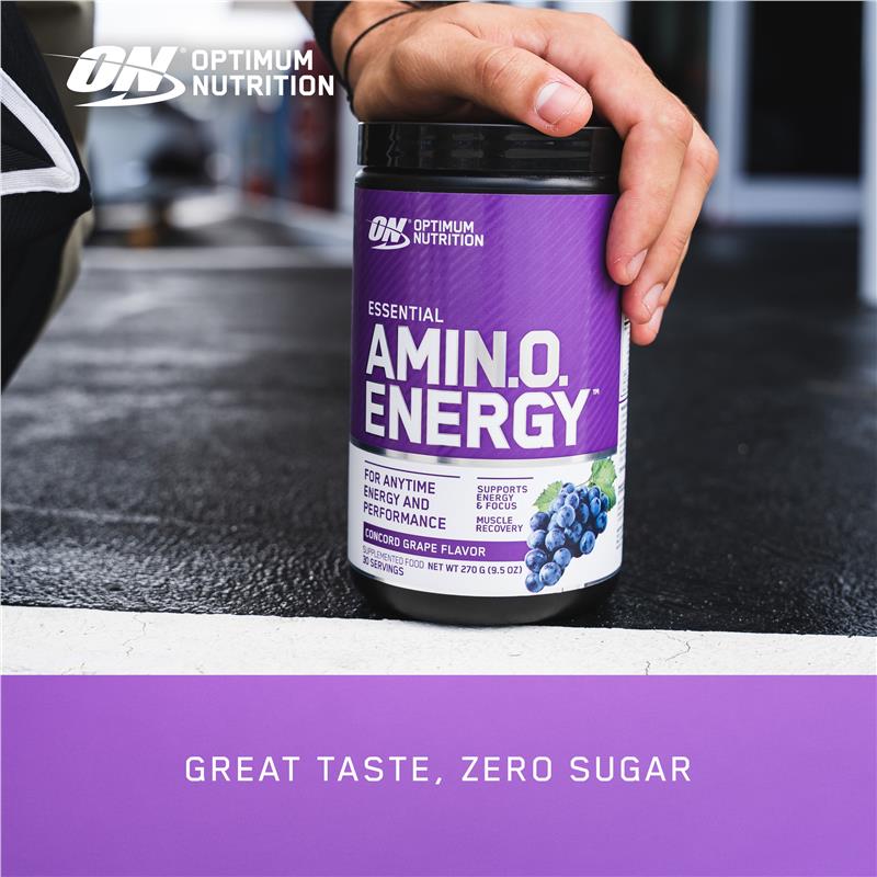 Optimum Nutrition Amino Energy Concord Grape 65 Serve 585g - Boost Energy & Muscle Recovery