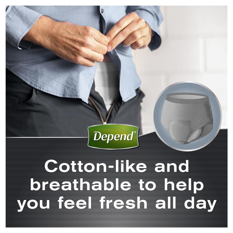 Depend Real Fit Disposable Underwear for Men - Medium, 16 Pack