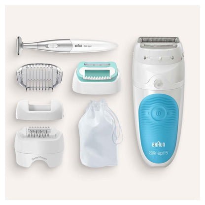 Braun Silk-Epi 5 SES5-810 Wet/Dry Epilator - White/Blue