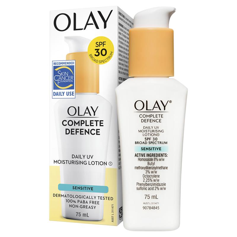 Olay Complete Defence Daily UV Moisturising Lotion SPF 30 75mL - Sensitive Skin Formula