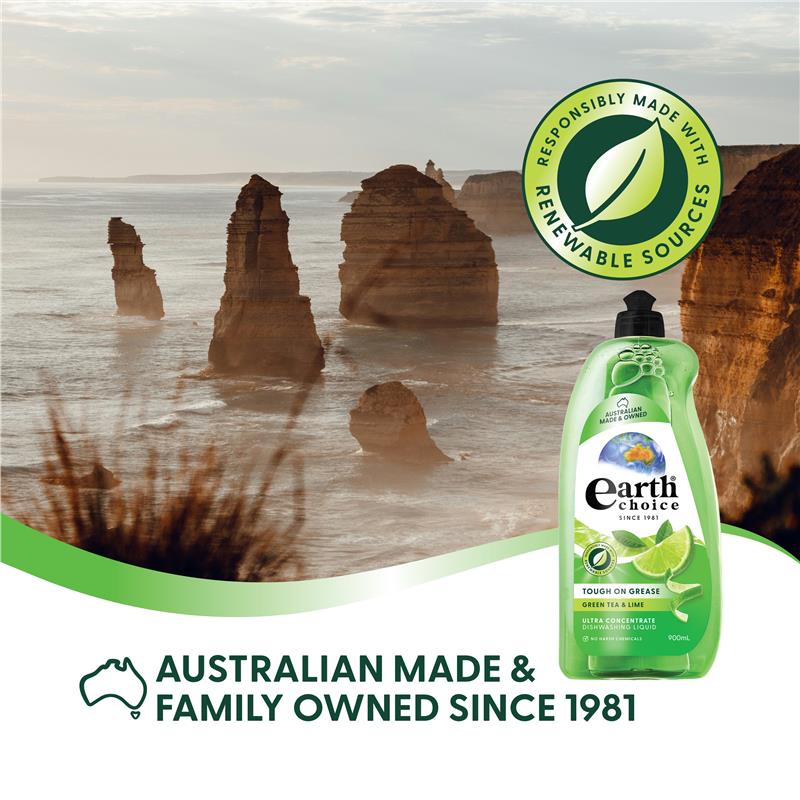 Earth Choice Ultra Concentrate Dishwashing Liquid - Green Tea & Lime 900ml