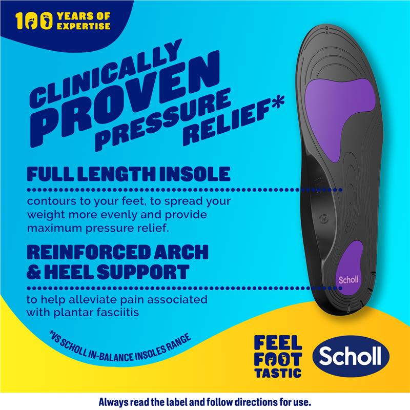 Scholl In Balance Pain Relief Plantar Fasciitis Orthotic Insole Small