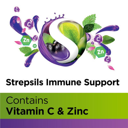 Strepsils Herbal Immune Support Lozenges Elderberry Echinacea 16 Pack