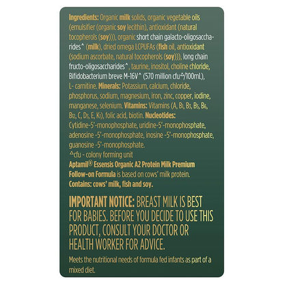 Aptamil Essensis Organic A2 Protein Milk 2 Premium Follow-On Formula From 6-12 Months 900g