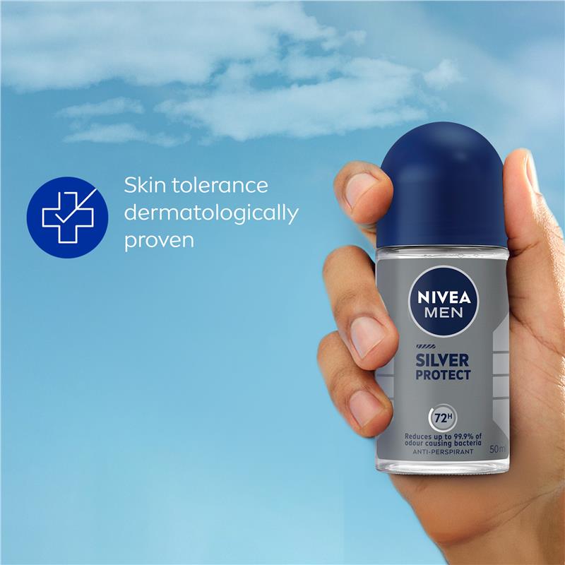 NIVEA MEN Silver Protect Deodorant Roll-On 50ml - 72h Odour Control