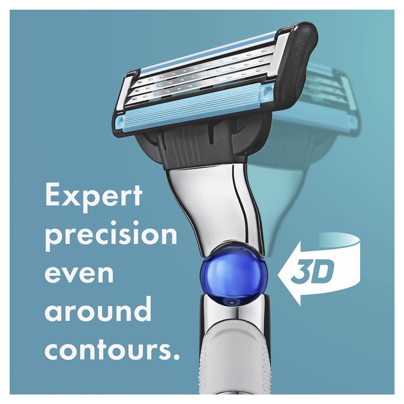 Gillette Mach3 Turbo Razor Cartridges 4-Pack – 3D Shave, 15 Uses