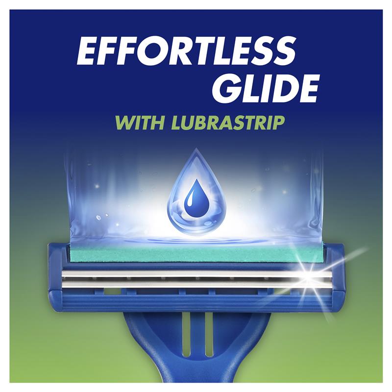 Gillette Blue II Plus Disposable Razors - 20 , 17+3 Blades, Aloe Lubrastrip