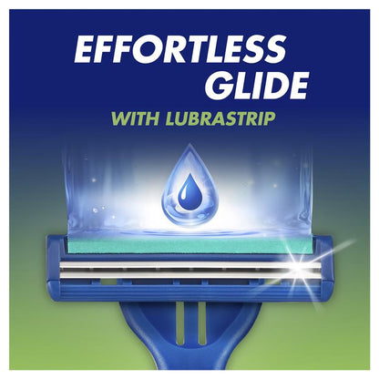 Gillette Blue II Plus Disposable Razors - 20 , 17+3 Blades, Aloe Lubrastrip