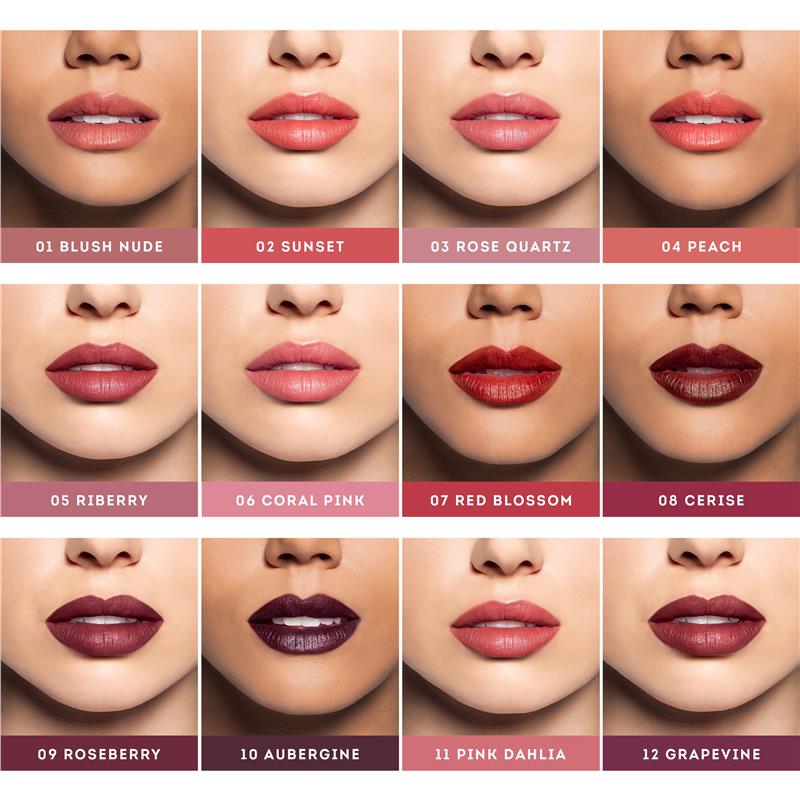 Nude by Nature Creamy Matte Lipstick 08 Cerise - Bold & Beautiful