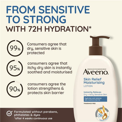 Aveeno Skin Relief Fragrance Free Moisturising Body Lotion 354mL - Hydrate & Soothe