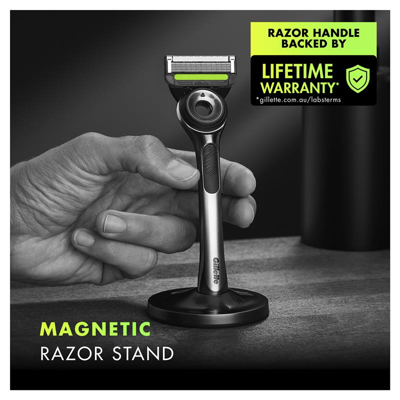 Gillette Labs Exfoliating Razor with Magnetic Stand + 2 Blade Refills - Effortless Shaving