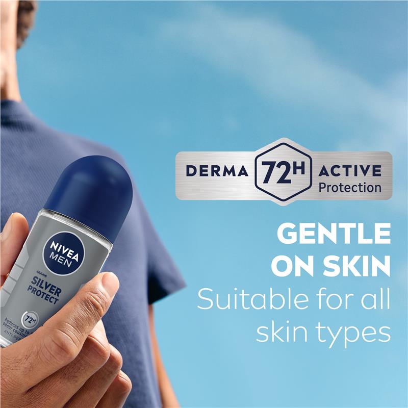 NIVEA MEN Silver Protect Deodorant Roll-On 50ml - 72h Odour Control