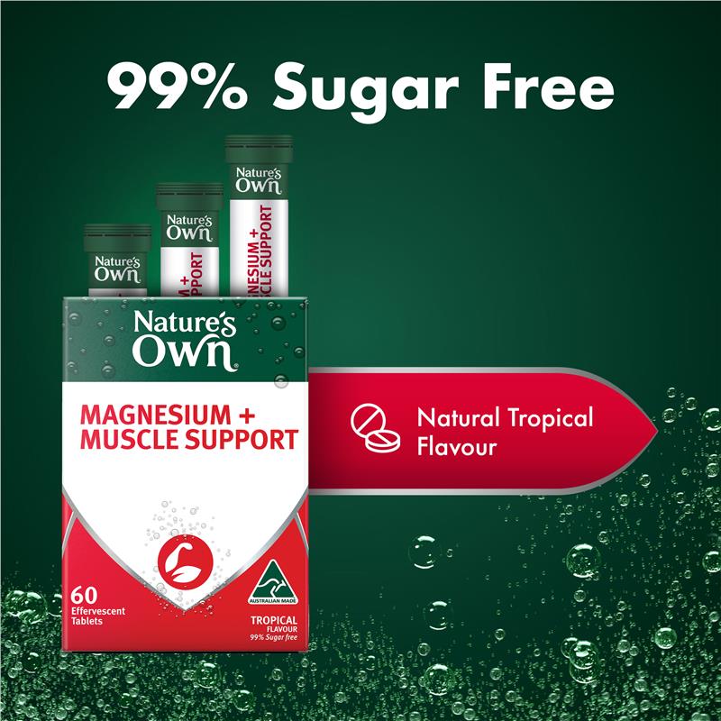 Nature's Own Magnesium + Muscle Support Effervescent 60 Tablets